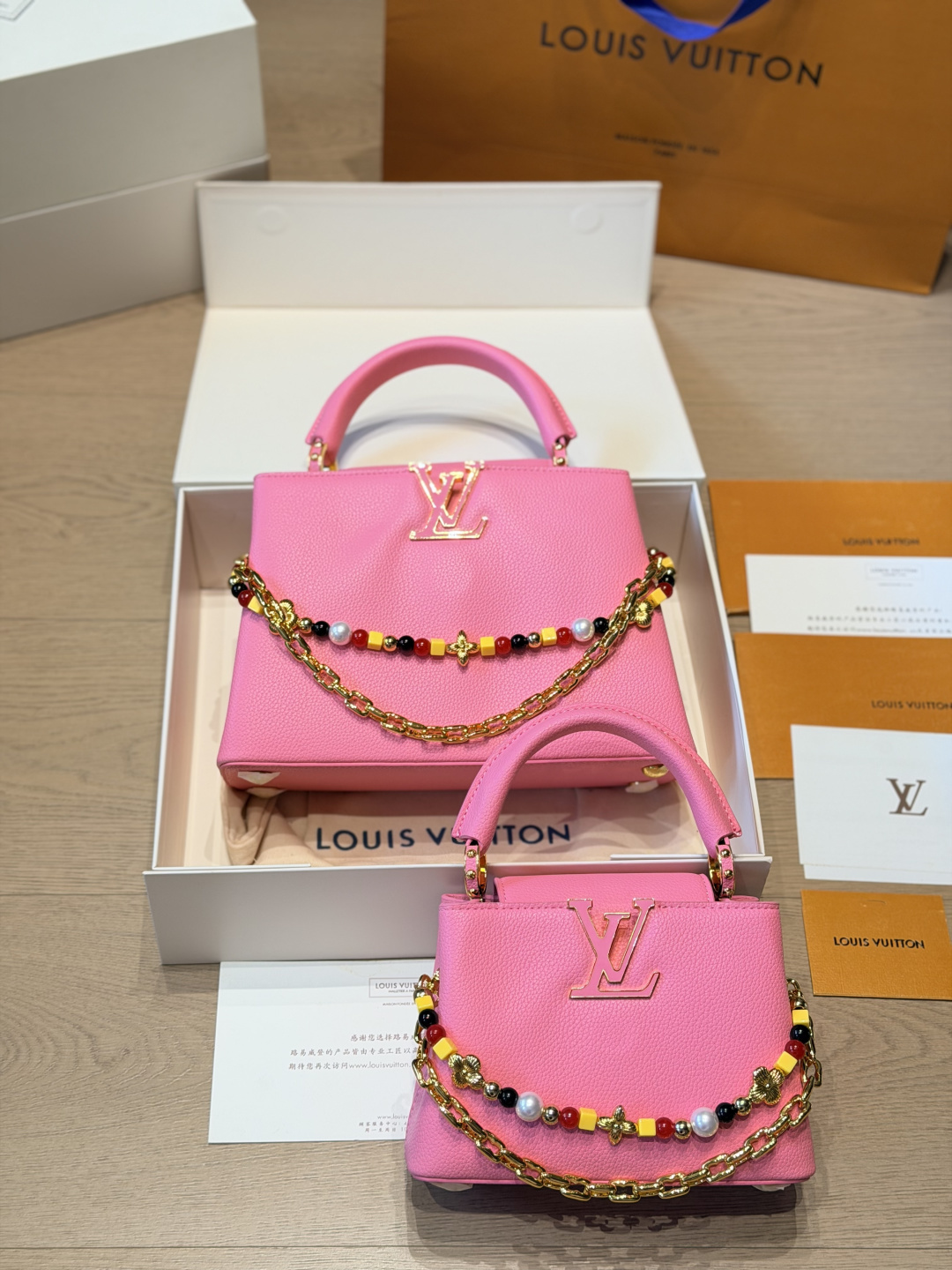 LV Monogram Handbag Cowhide Leather Detachable Strap Crossbody 3
